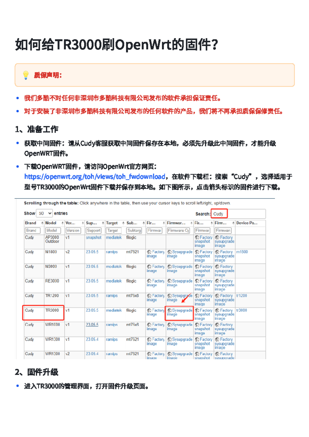 如何给TR3000刷OpenWrt固件指南及支持信息 - Studocu