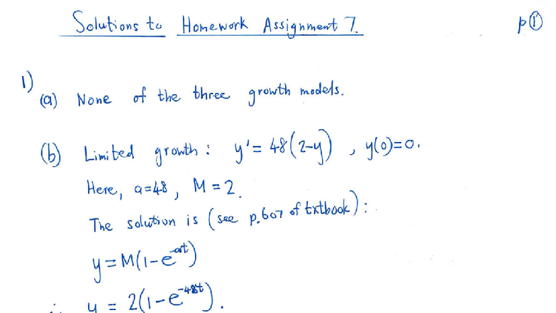 2025 MTHS124 Homework Assignment 7 Solutions - Studocu