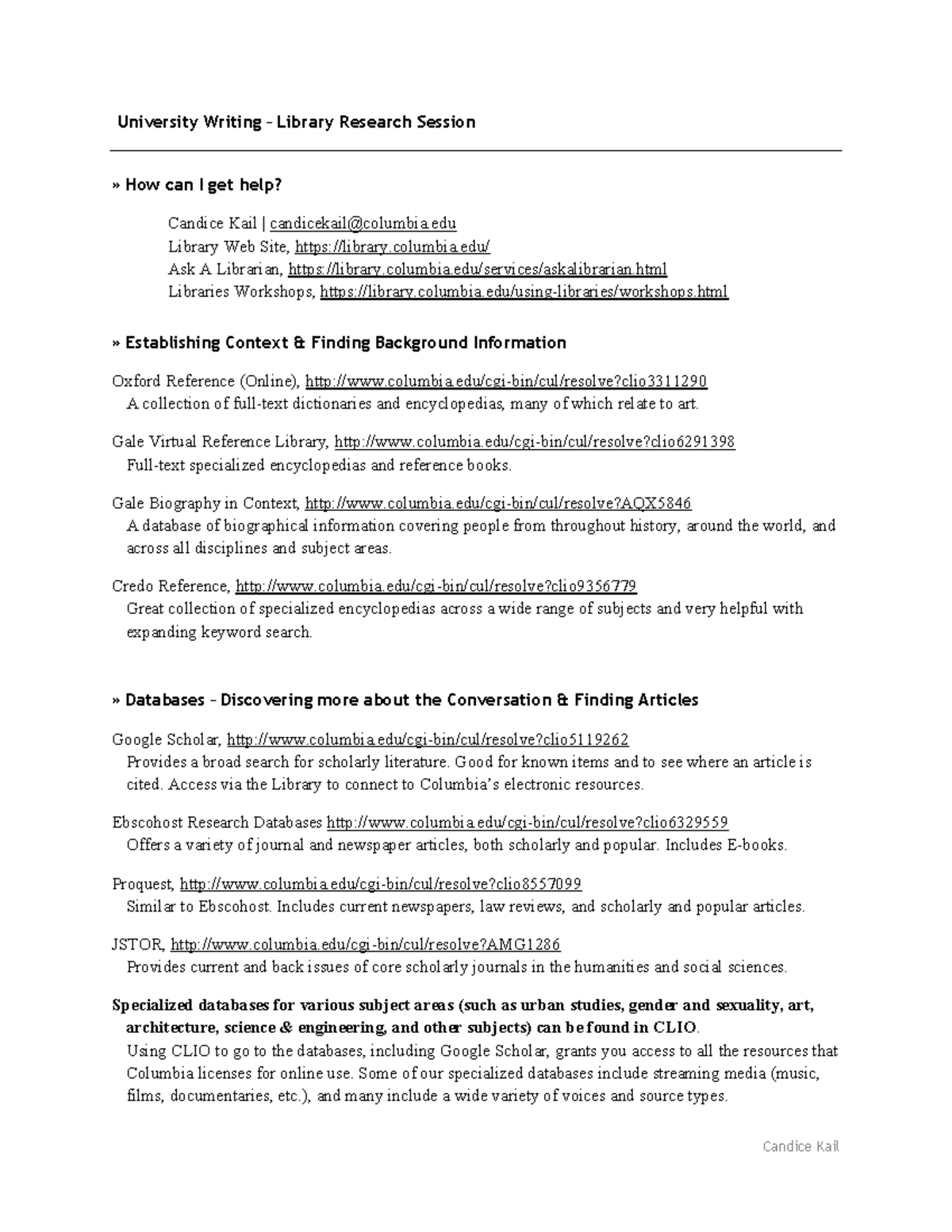 Library Research Session Guidesheet: Resources & Strategies for Success ...