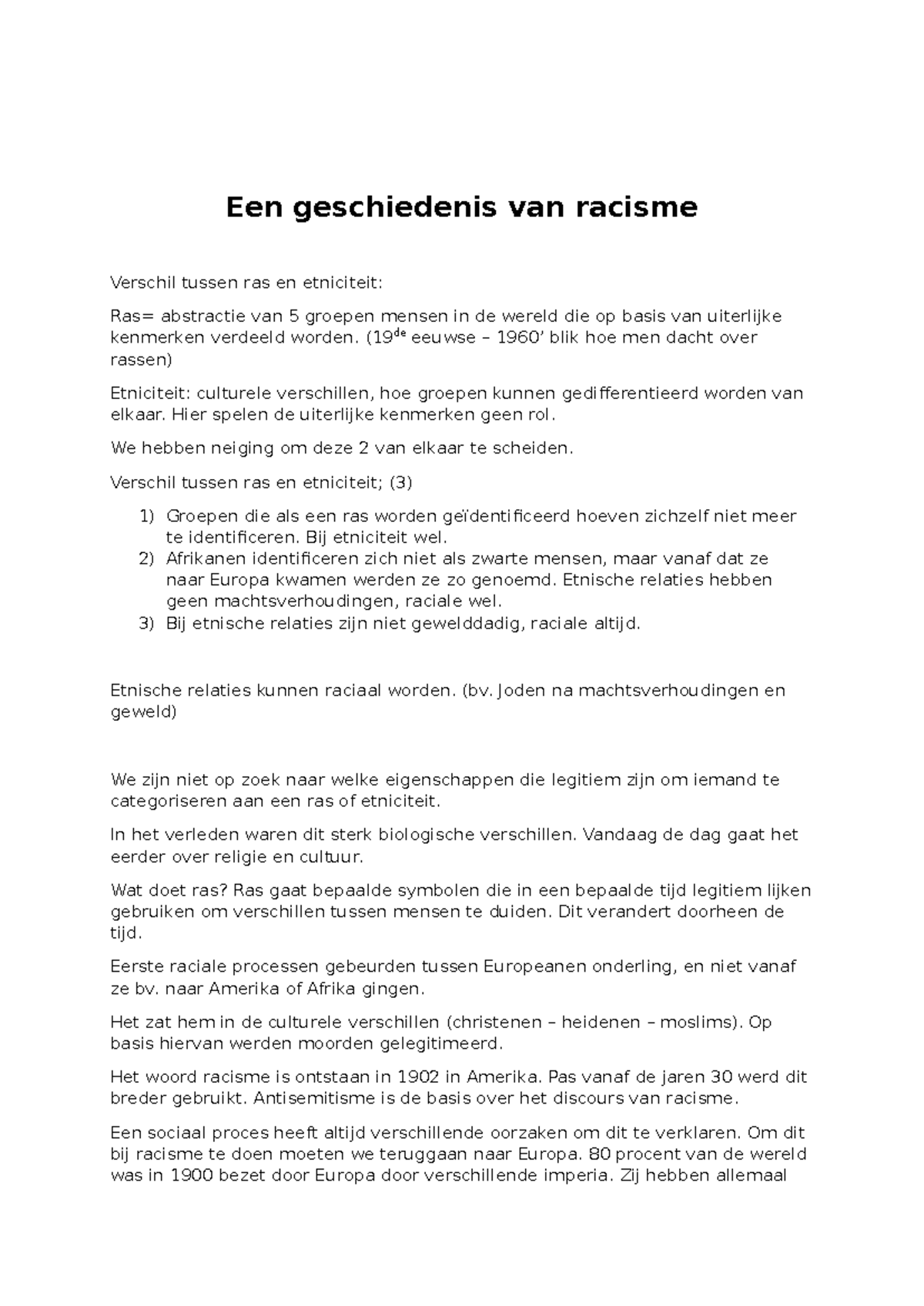 Een geschiedenis van racisme - Een geschiedenis van racisme Verschil ...