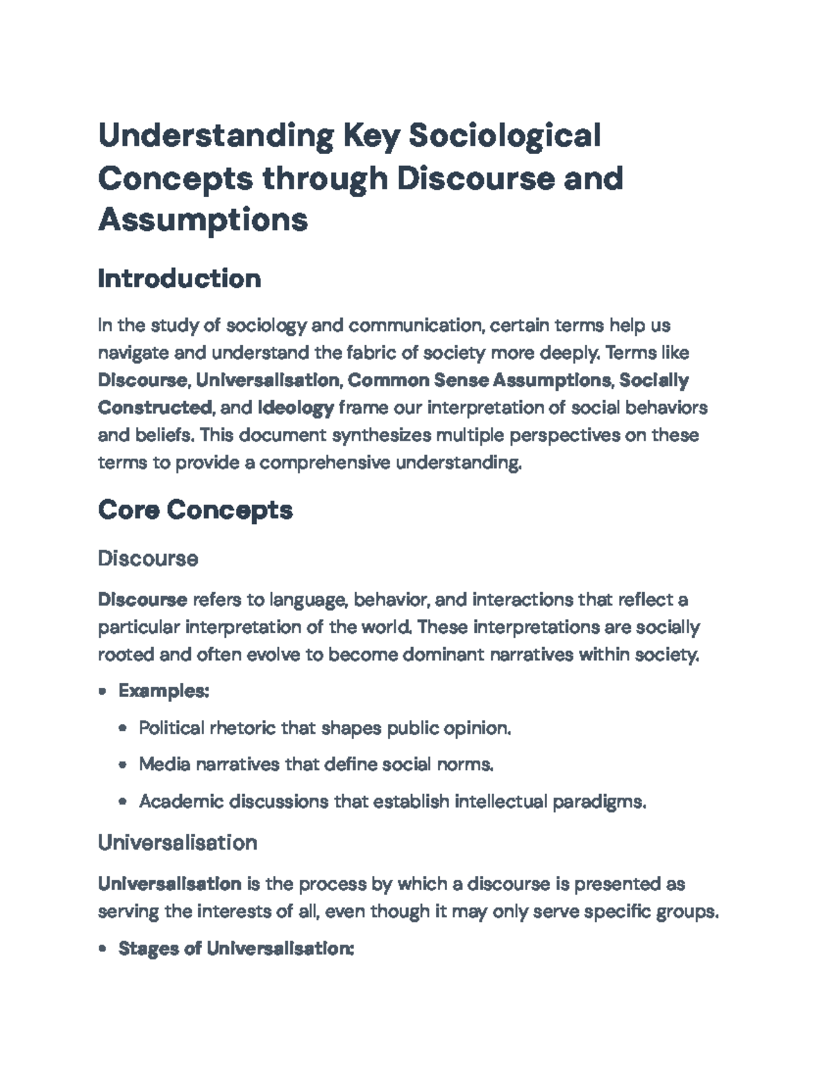 Understanding Sociological Concepts: Discourse, Ideology, and Society ...