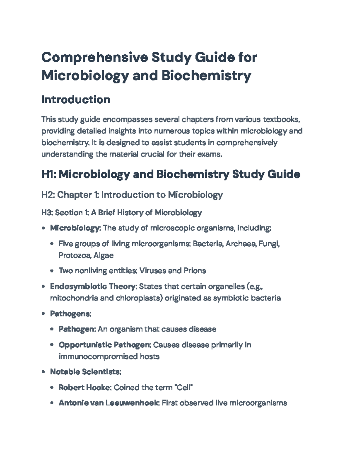 Comprehensive Microbiology & Biochemistry Study Guide for Exams ...