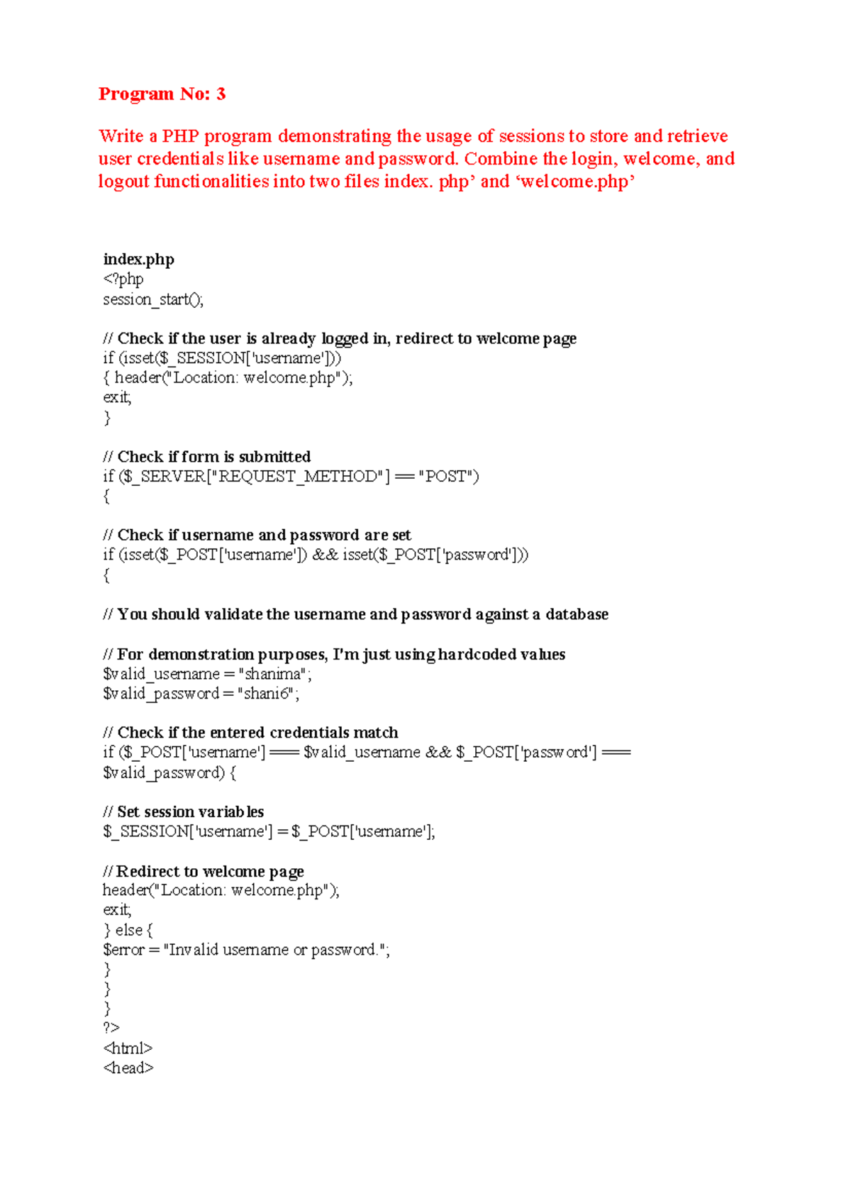 Lab Program: PHP Sessions & Calculator UI (Prgms-1) - Studocu