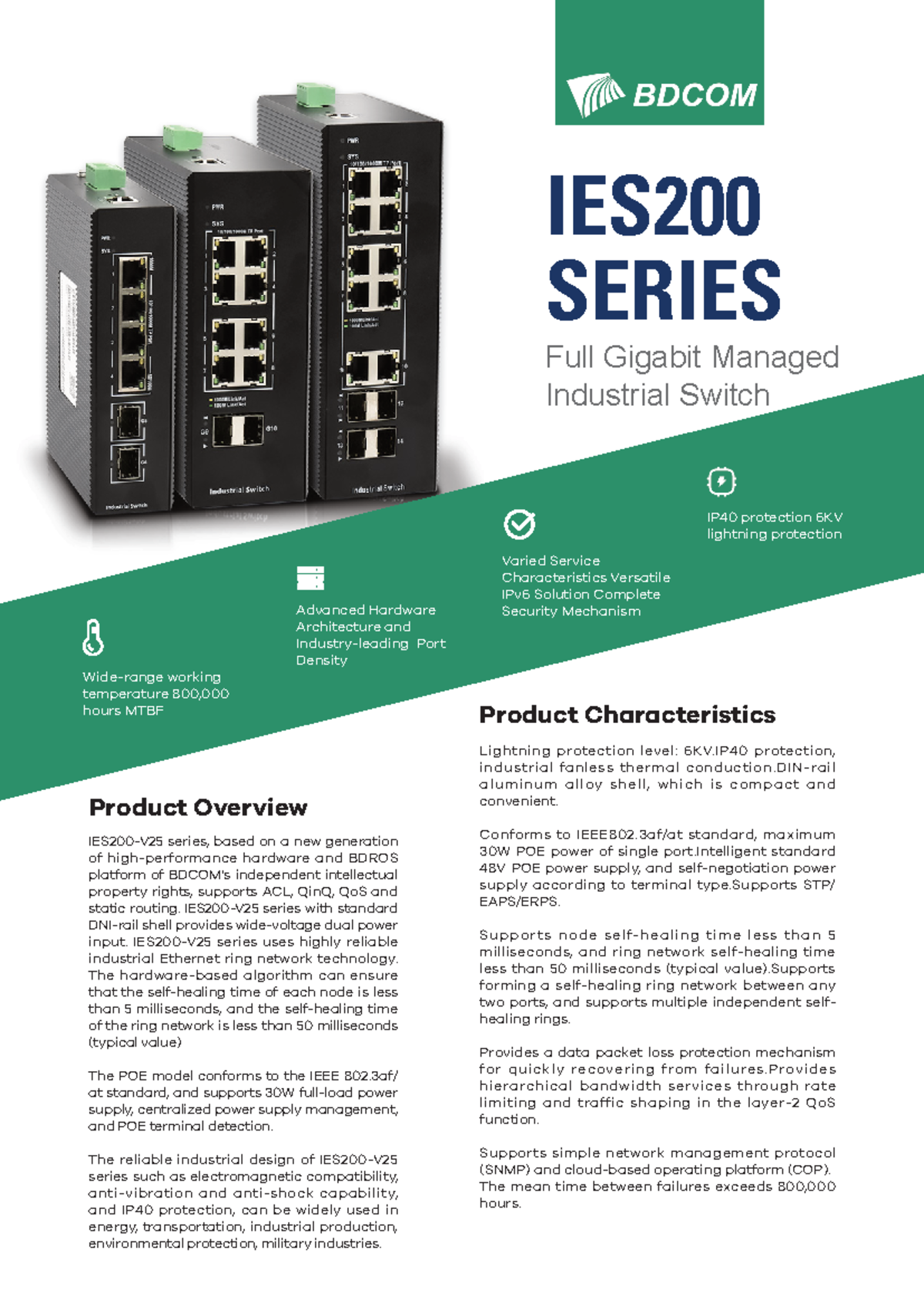 IES200 V25 Industrial Switches Overview & Model Specifications - Studocu