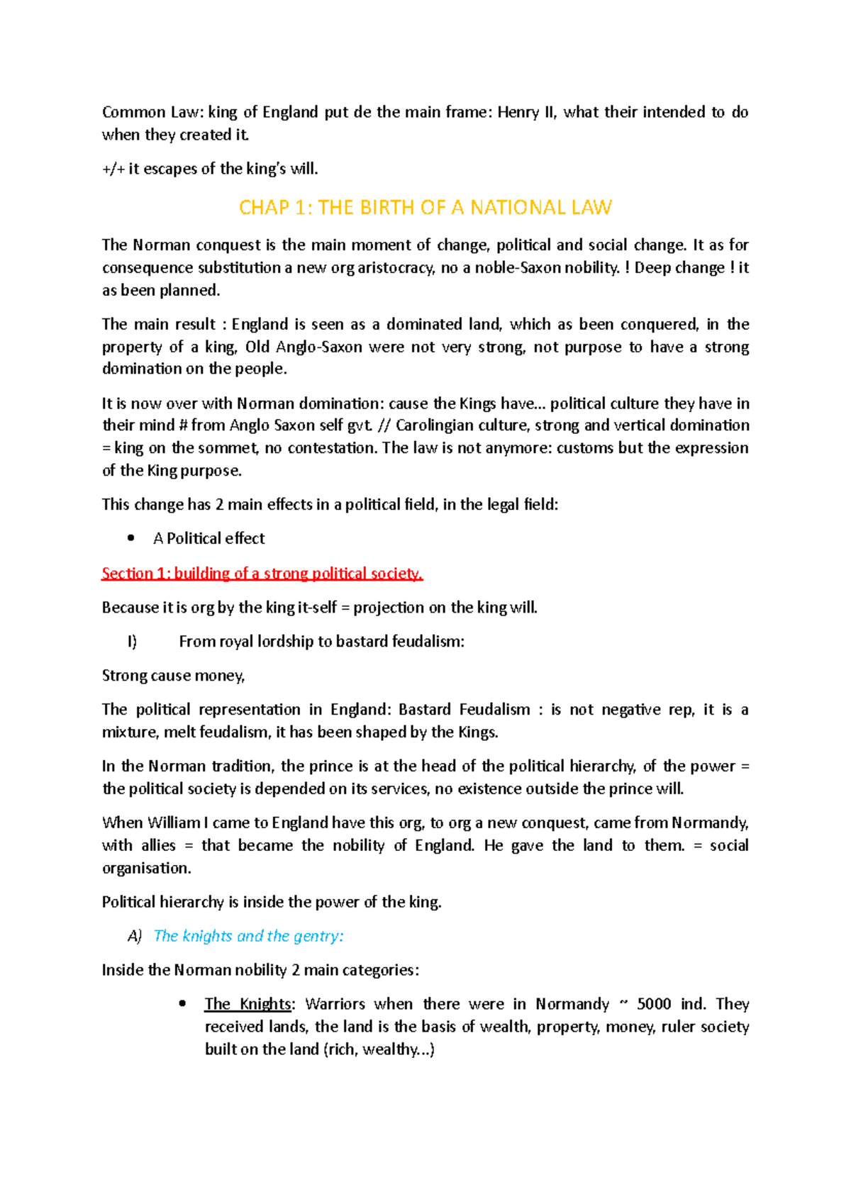 Chapter 1: The Birth of National Law - An Analysis of Common Law - Studocu