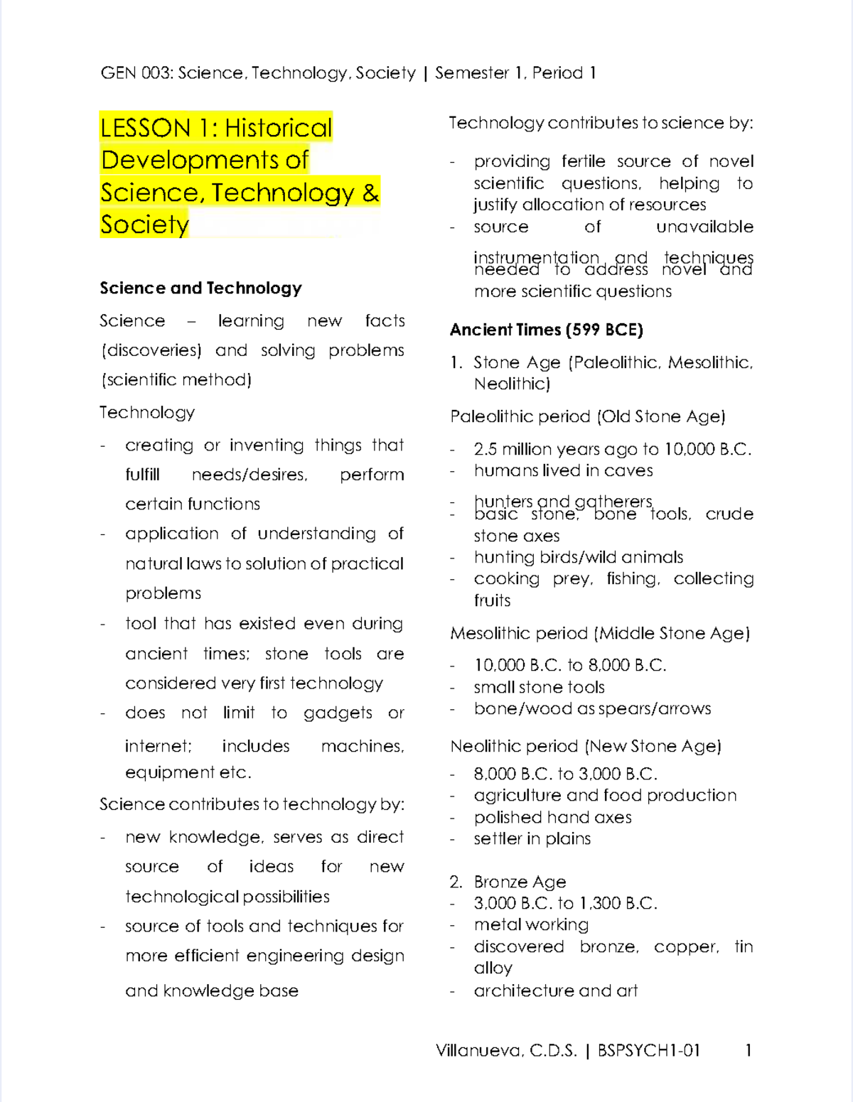 P2 Gen 003: Historical Developments in Science and Technology - Studocu