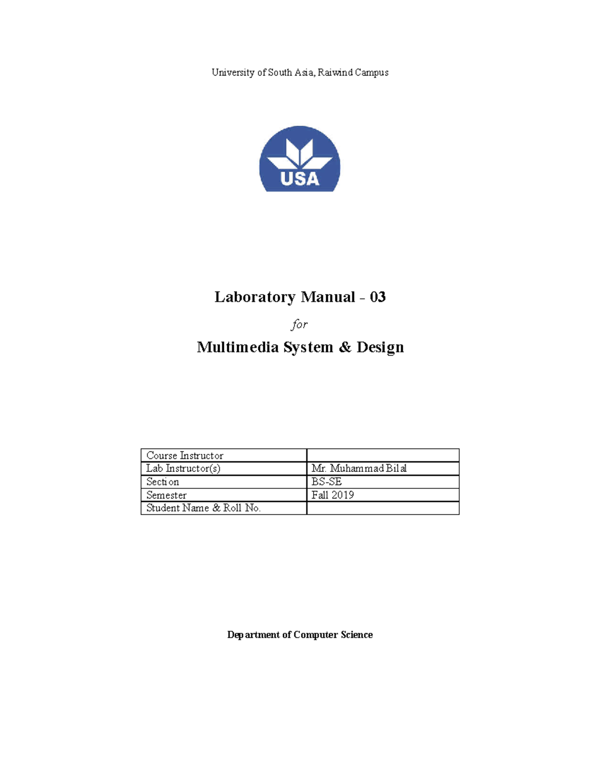 Multimedia System Design Lab 3: Animations & Effects Guide (BS-SE ...