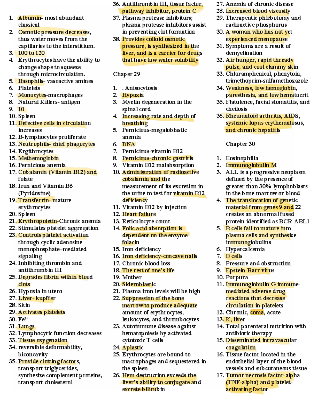 Nursing 4 - Hematology and Cardiovascular System Overview - Studocu