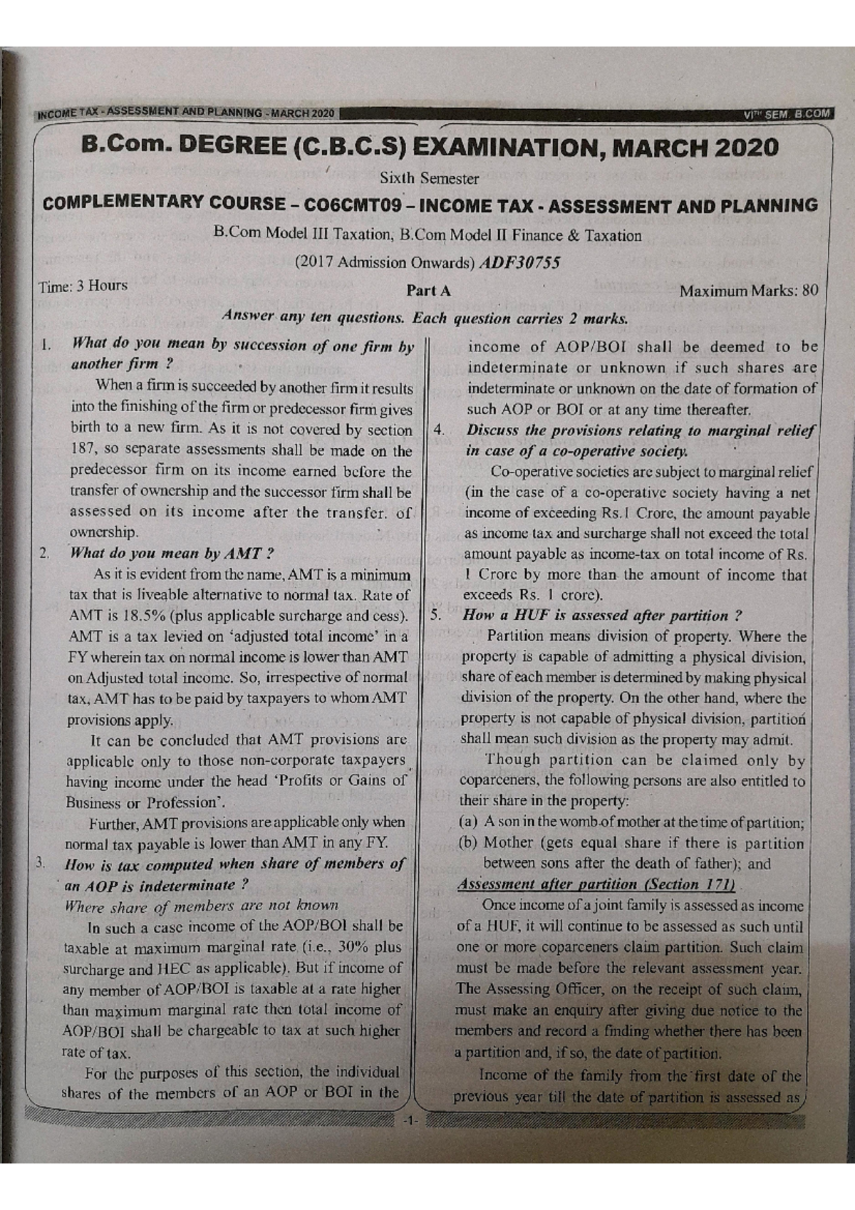 Income Tax Assessment & Planning Strategies 01 - Document Preview