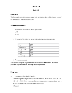 Lab6 - Lab 6 Python Programming assignment. - Lab Computing with ...