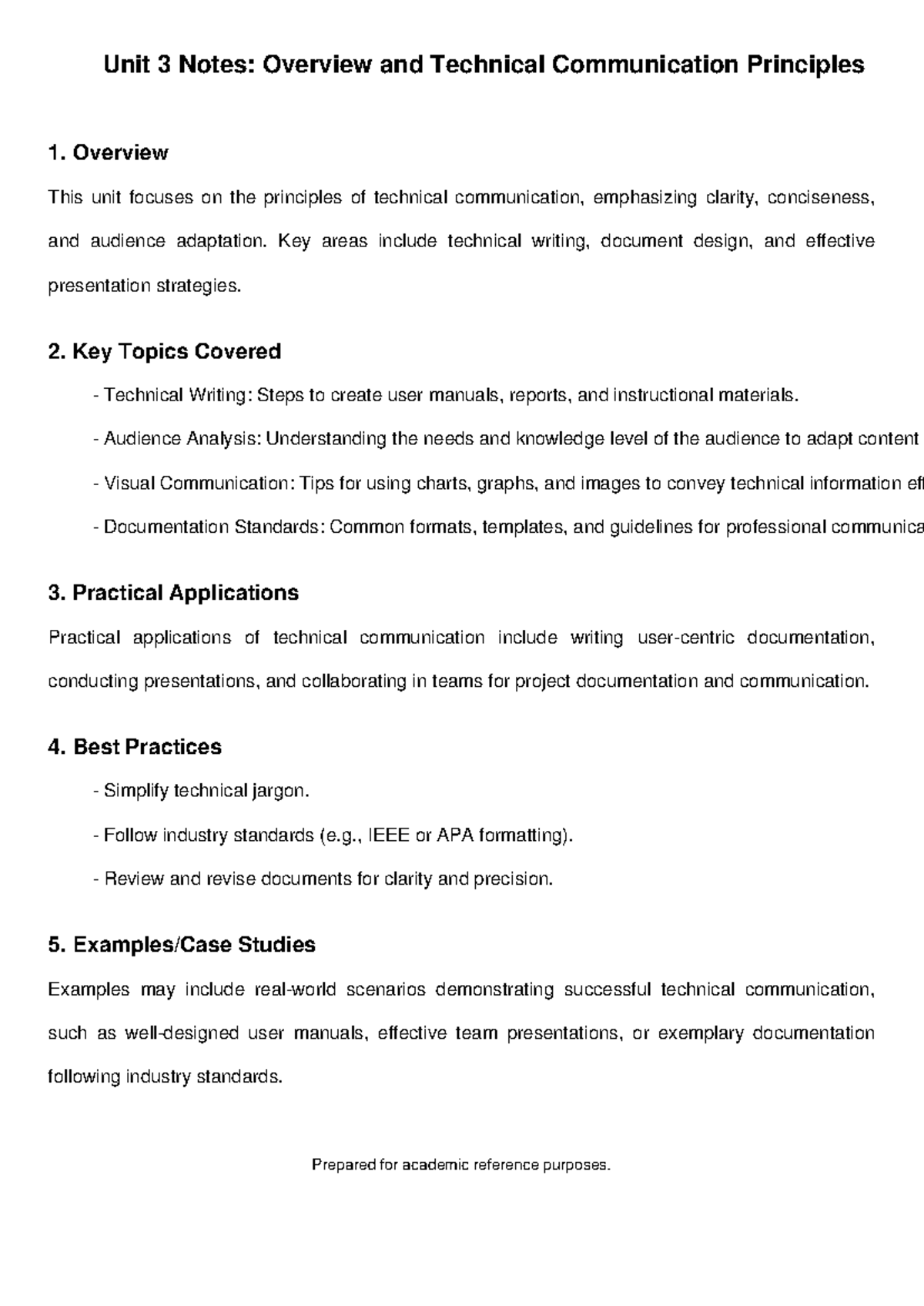 Unit 3 Technical Communication Notes - Unit 3 Notes: Overview and ...
