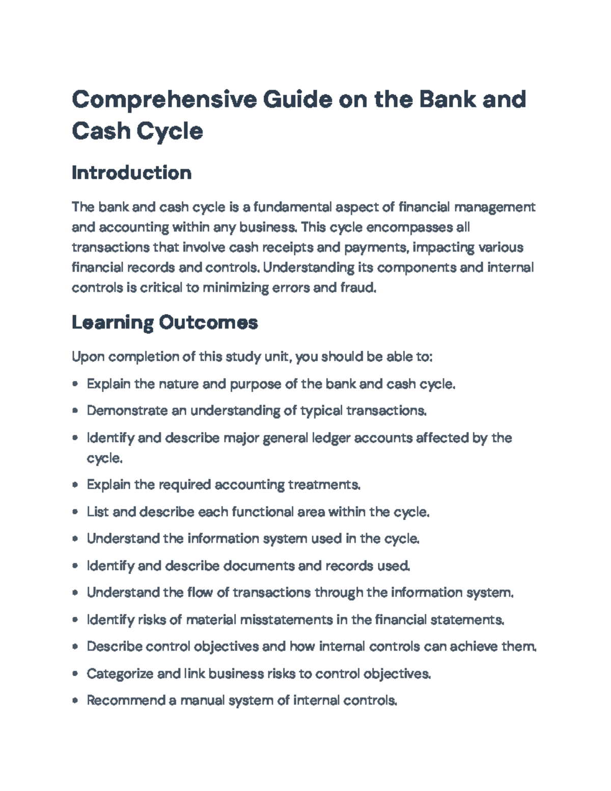 Comprehensive Guide to the Bank and Cash Cycle: Financial Mgmt Insights ...
