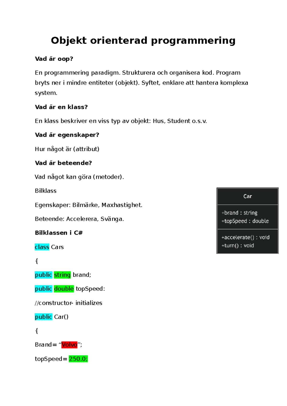 OOP101: Introduktion till Objektorienterad Programmering och Klasser ...