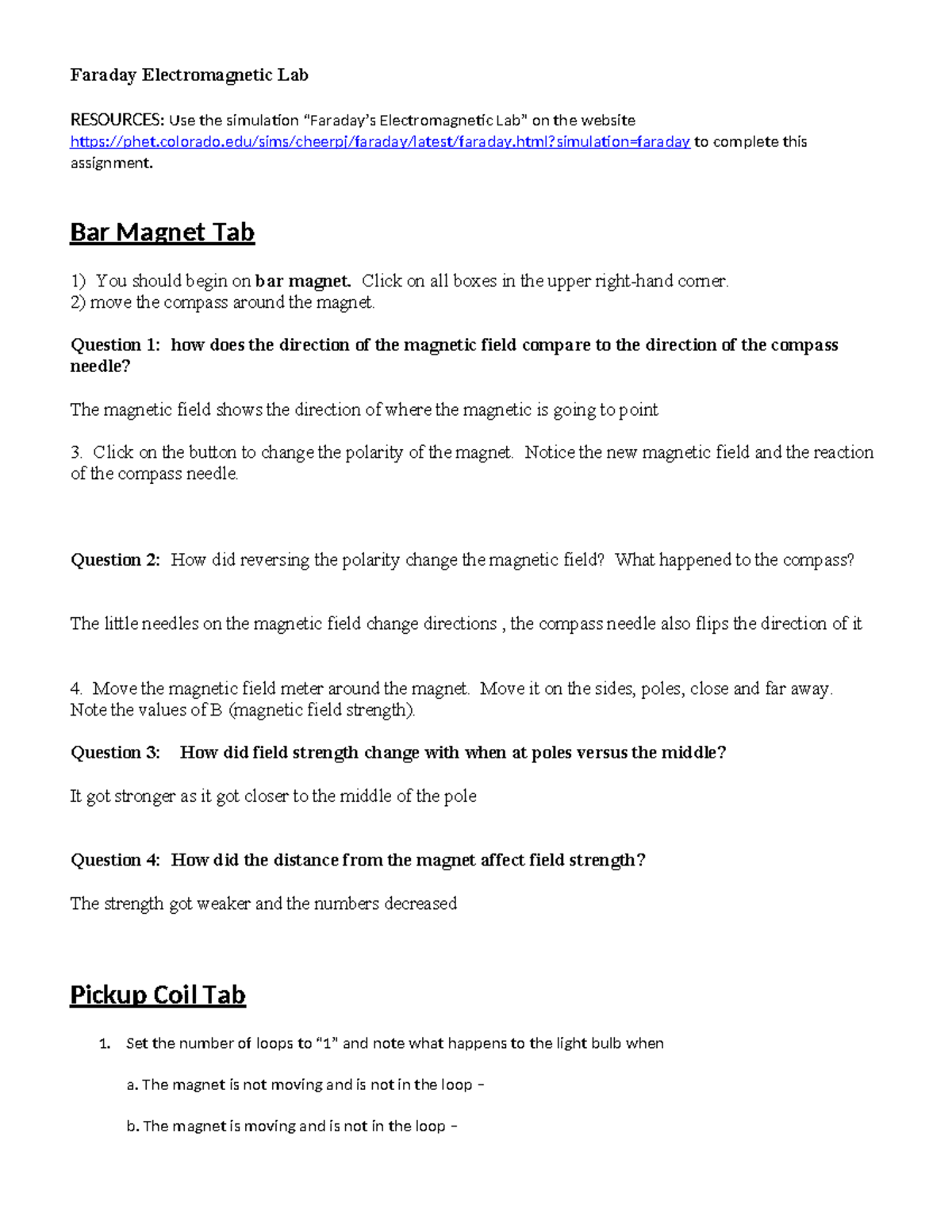 Faraday Electromagnetic Lab: Simulation Assignment Guide - Studocu