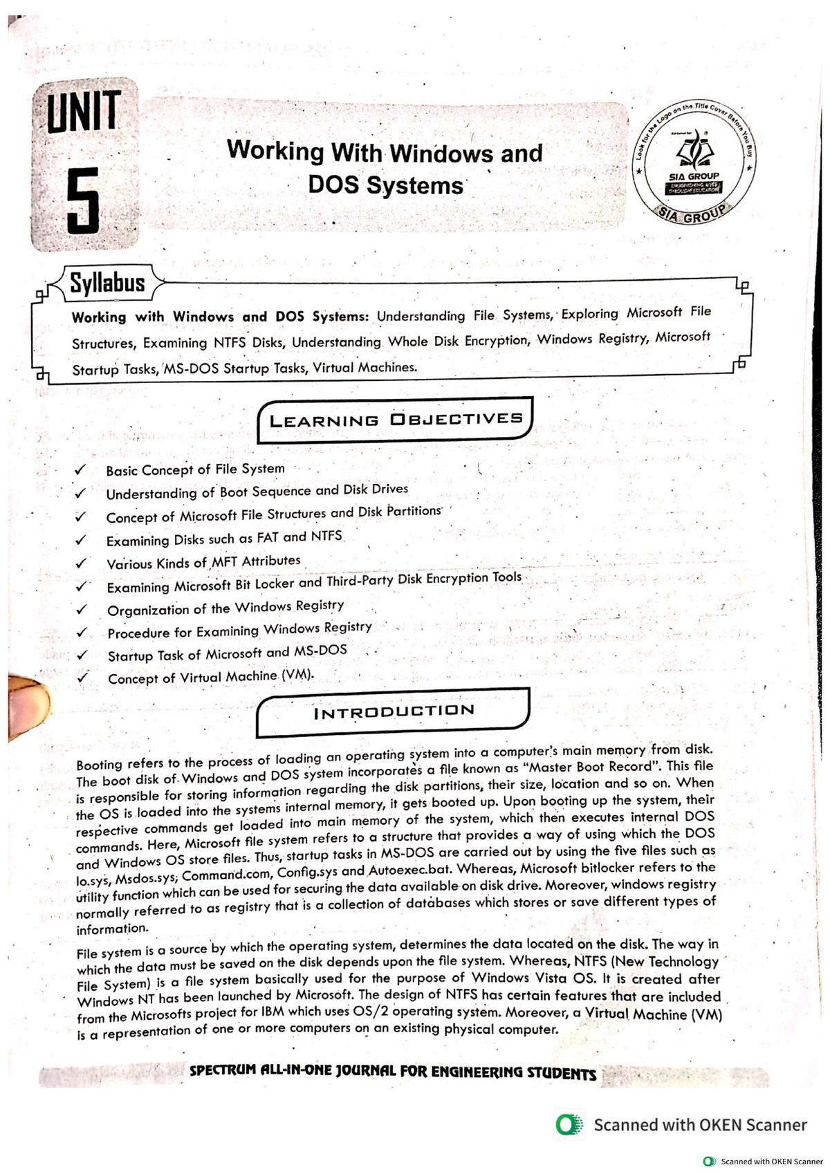Working With Windows and DOS Systems: File Structures and Boot Sequence ...