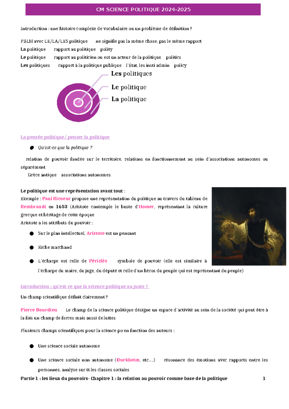 CM SCIENCE POLITIQUE Introduction et Chapitre 1 : La Relation au ...