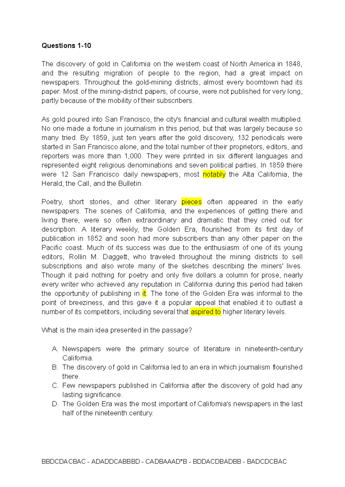 Reading 4 - English Study Material on Comprehension and Analysis - Studocu