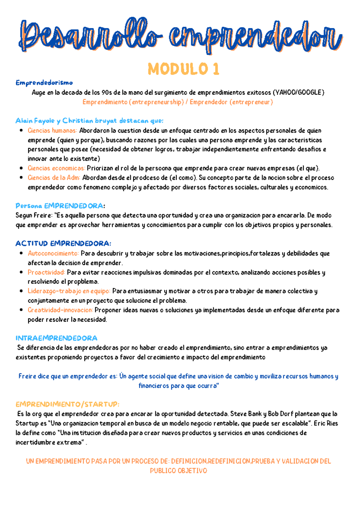 Resumen Desarrollo Emprendedor Módulos 1 y 2: Claves y Conceptos - Document Preview