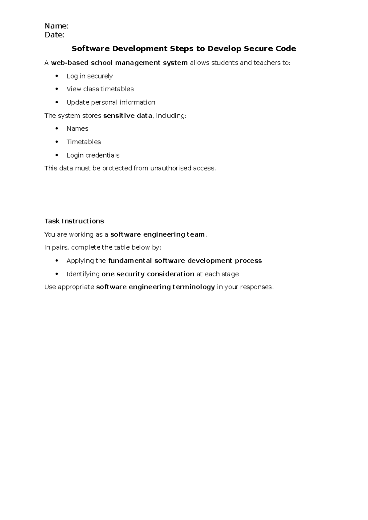 1 SDLC Activity - Study Notes on Secure Code Development - Studocu