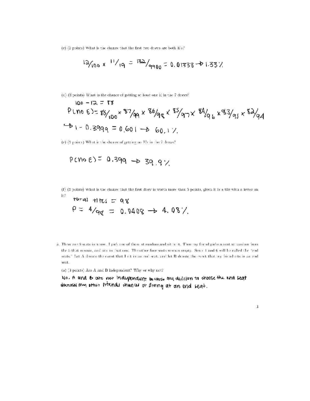 Stats 0601 Assignment 3: Probability Questions and Solutions - Studocu