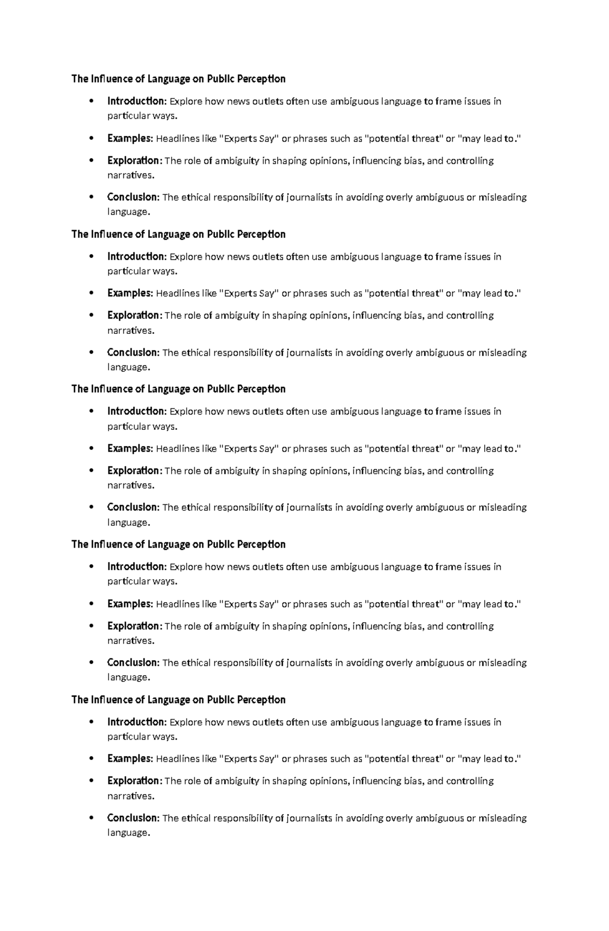 The Influence of Language on Public Perception - Examples: Headlines ...
