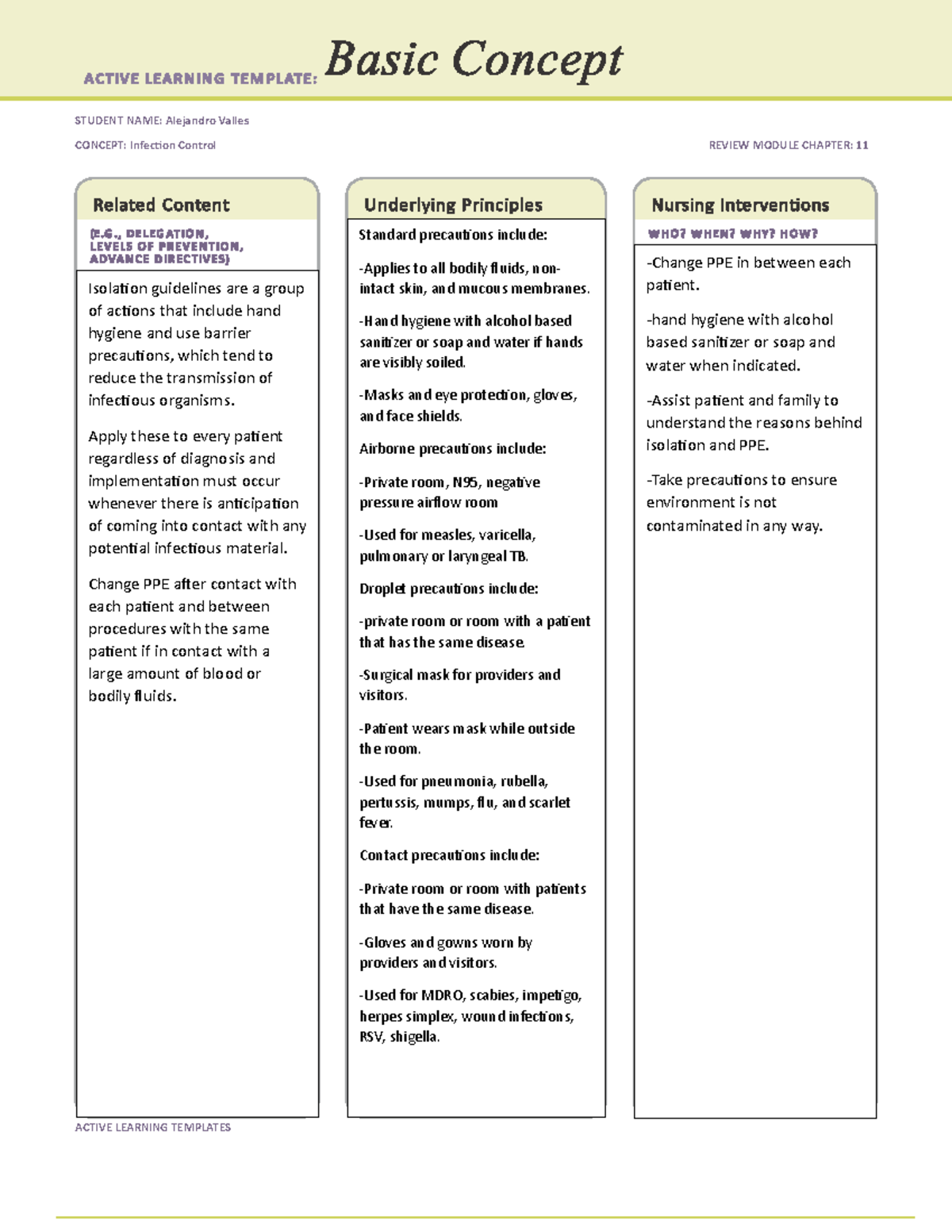 ALT Chapter 11 - Infection Control Review Module - Studocu
