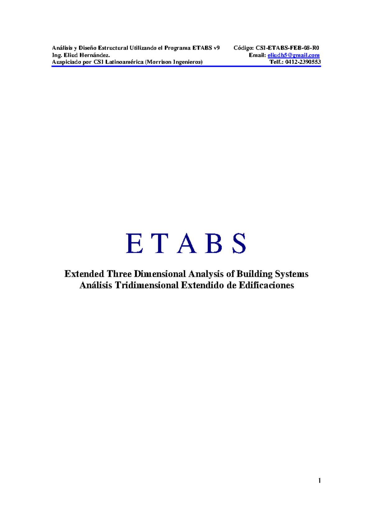 Guía Completa para el Análisis y Diseño Estructural con ETABS v9 - Document Preview