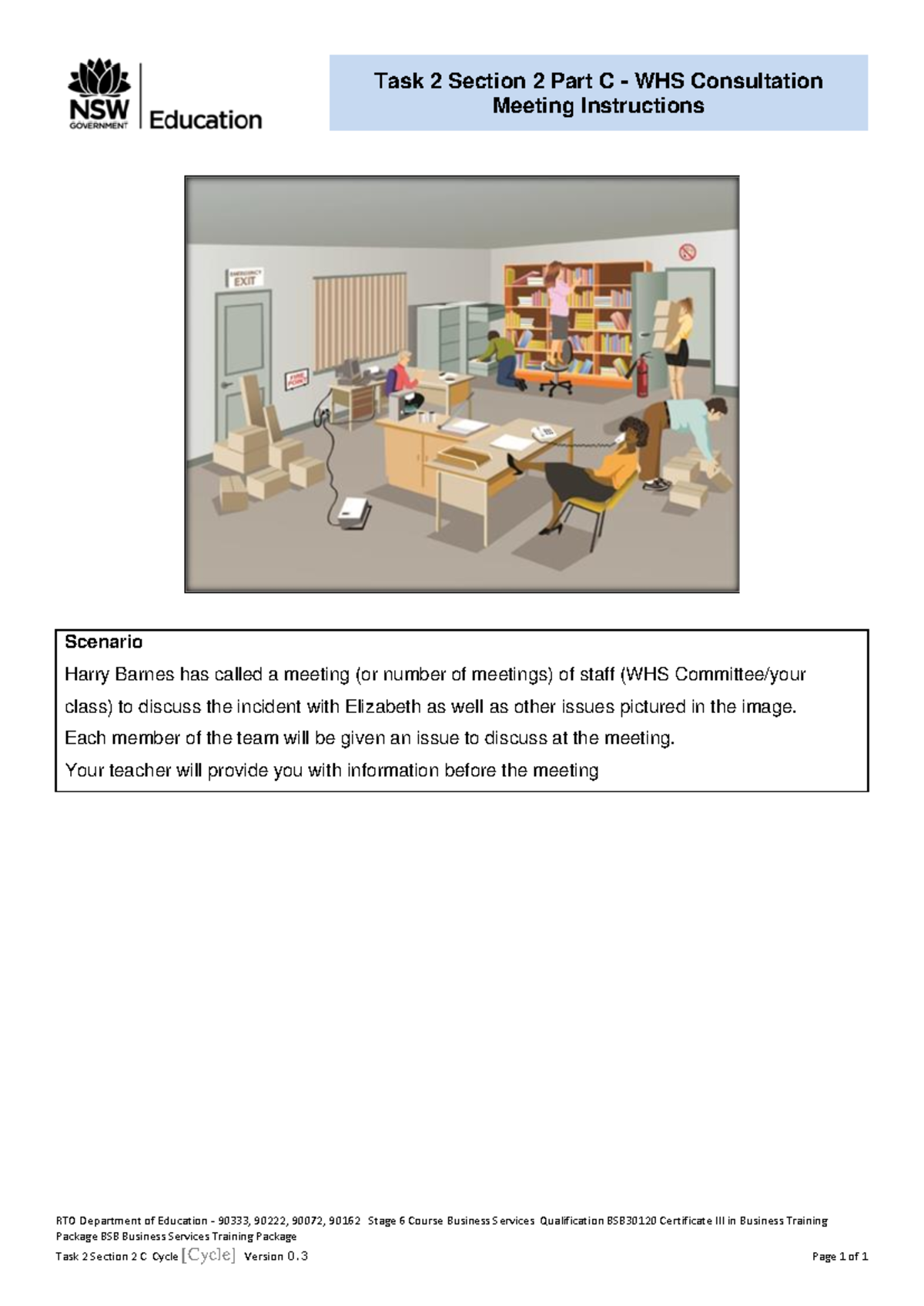Task 2 Section 2 Part C - WHS Consultation Meeting Instructions - RTO ...