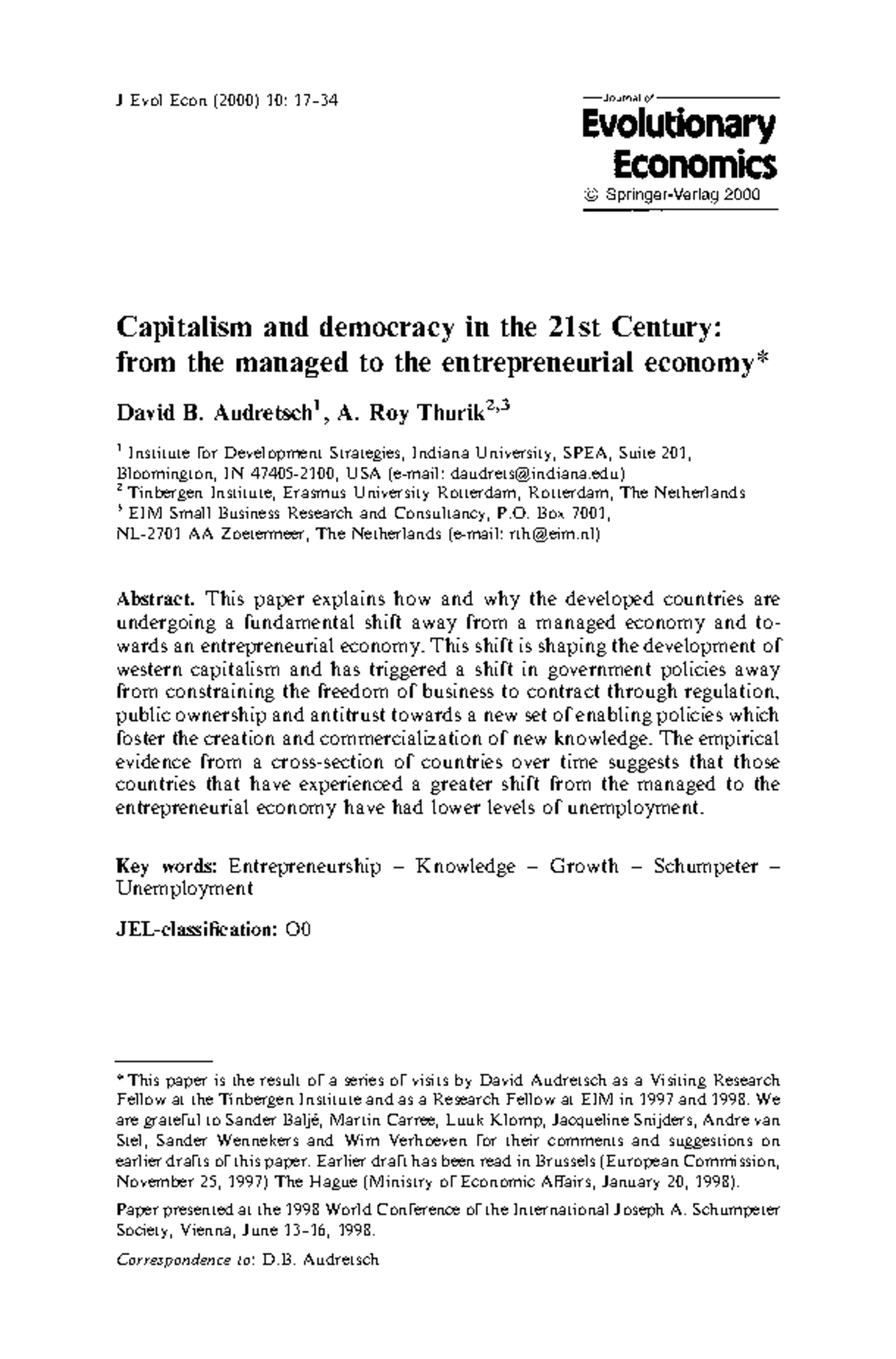 Capitalism and Democracy in the 21st Century: A Shift to ...