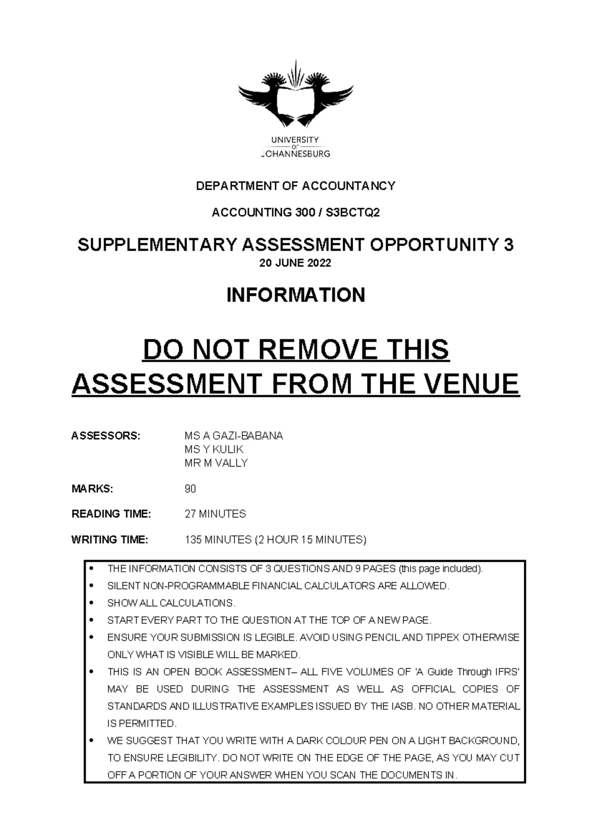 2022 ACC300 S3BCTQ2 AO3 ( Information and Required) - DEPARTMENT OF ...
