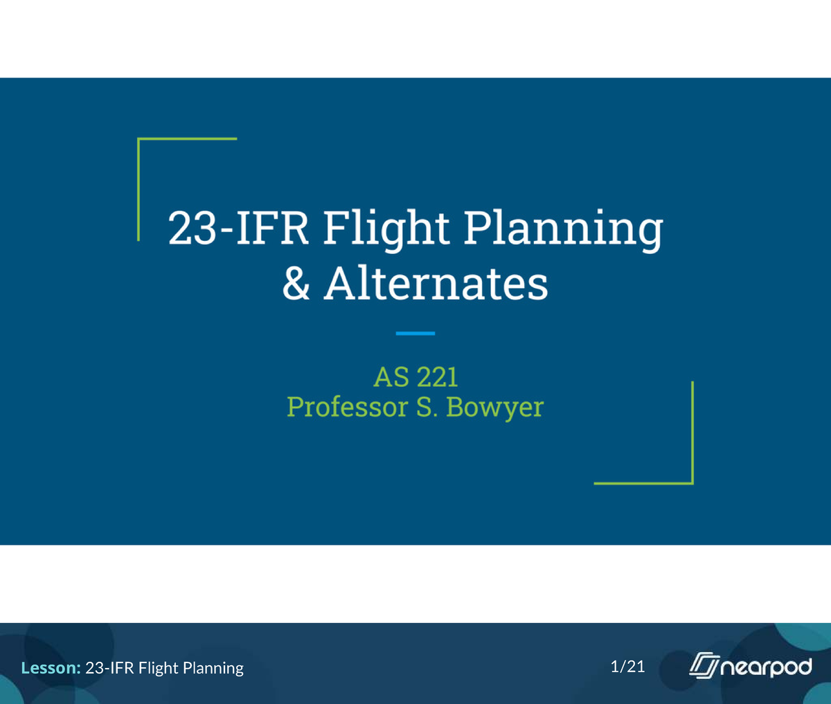 Lesson 23: IFR Flight Planning - Studocu