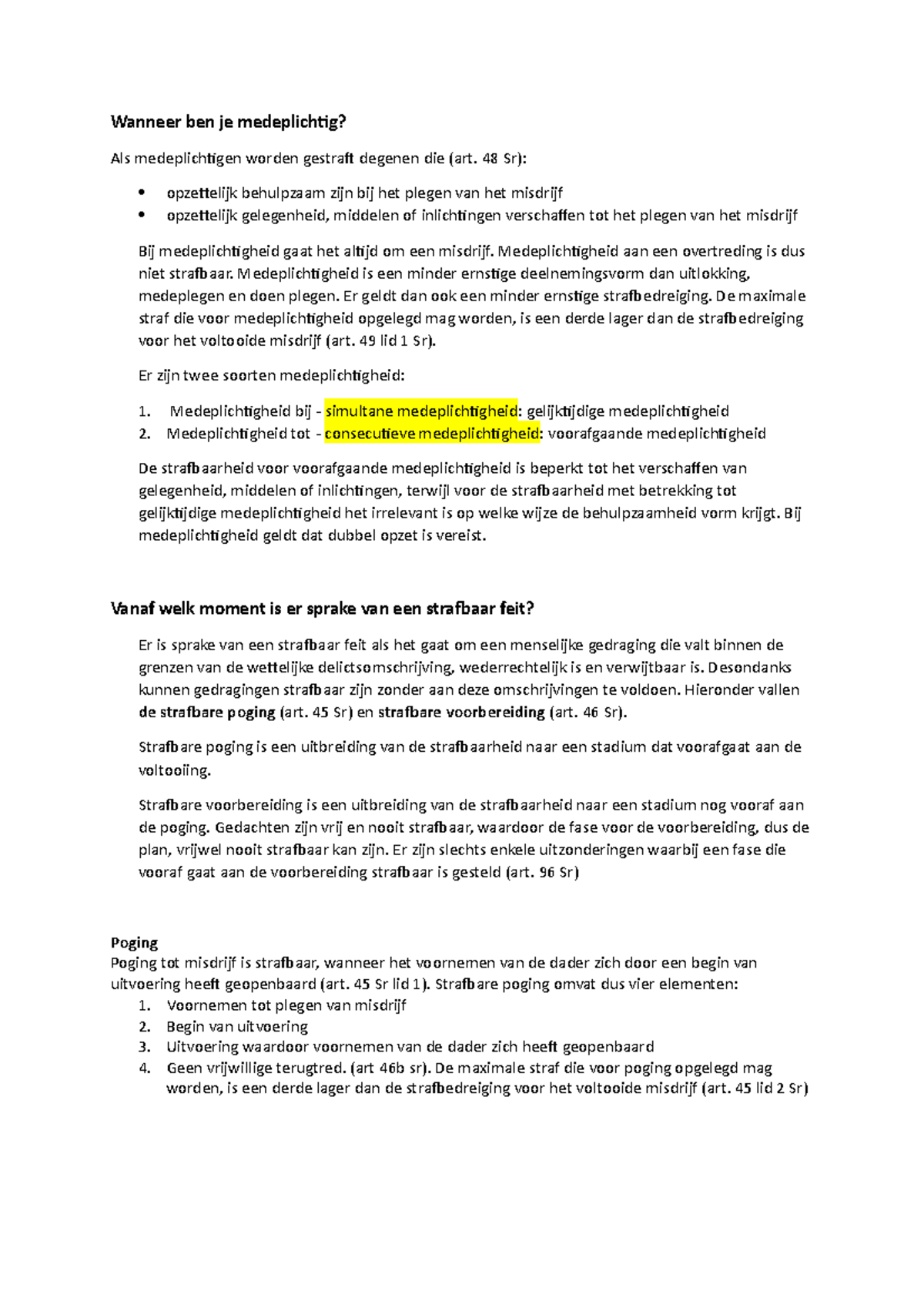 wanneer ben je medeplichtig