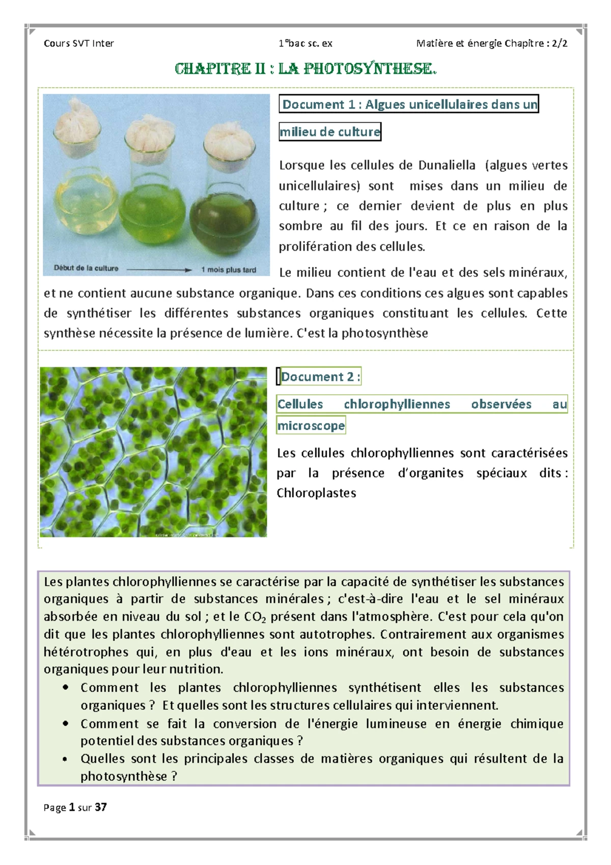 Résumé 3ac biof semestre 2 svt - Science de la vie et la terre - Studocu