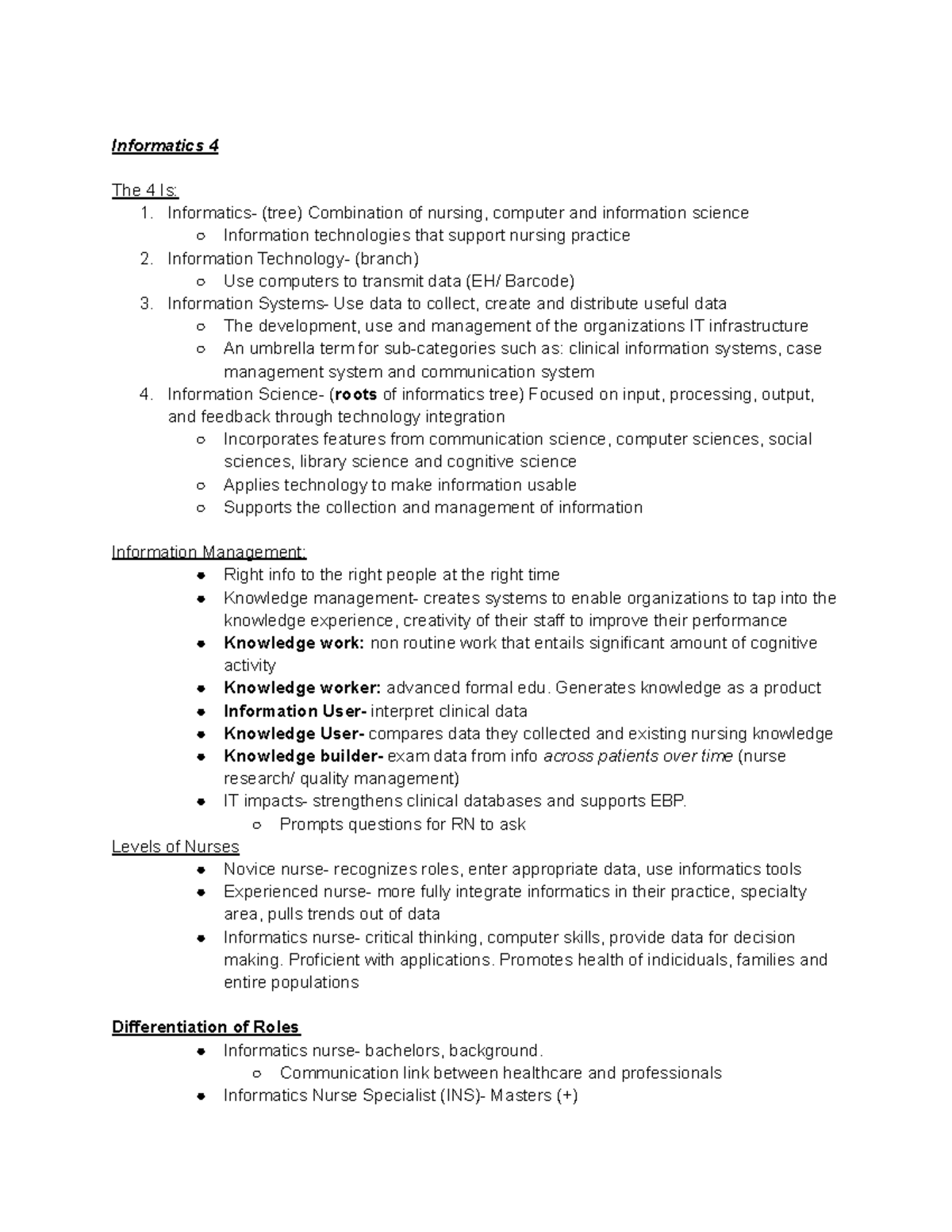 Untitled document - For C468 - Informatics 4 The 4 Is: 1. Informatics ...