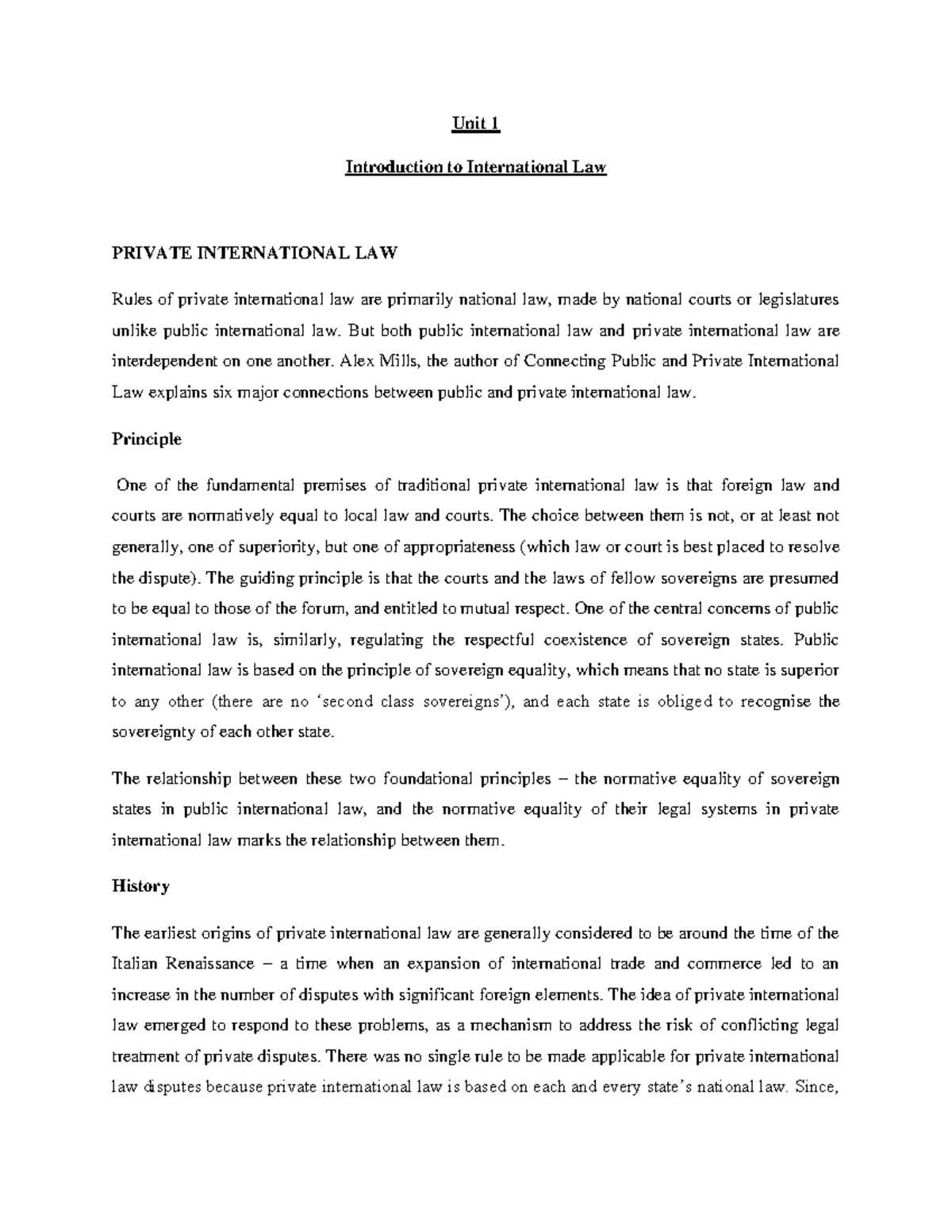 PIL 101: Comprehensive Notes for International Law Semester Study - Studocu