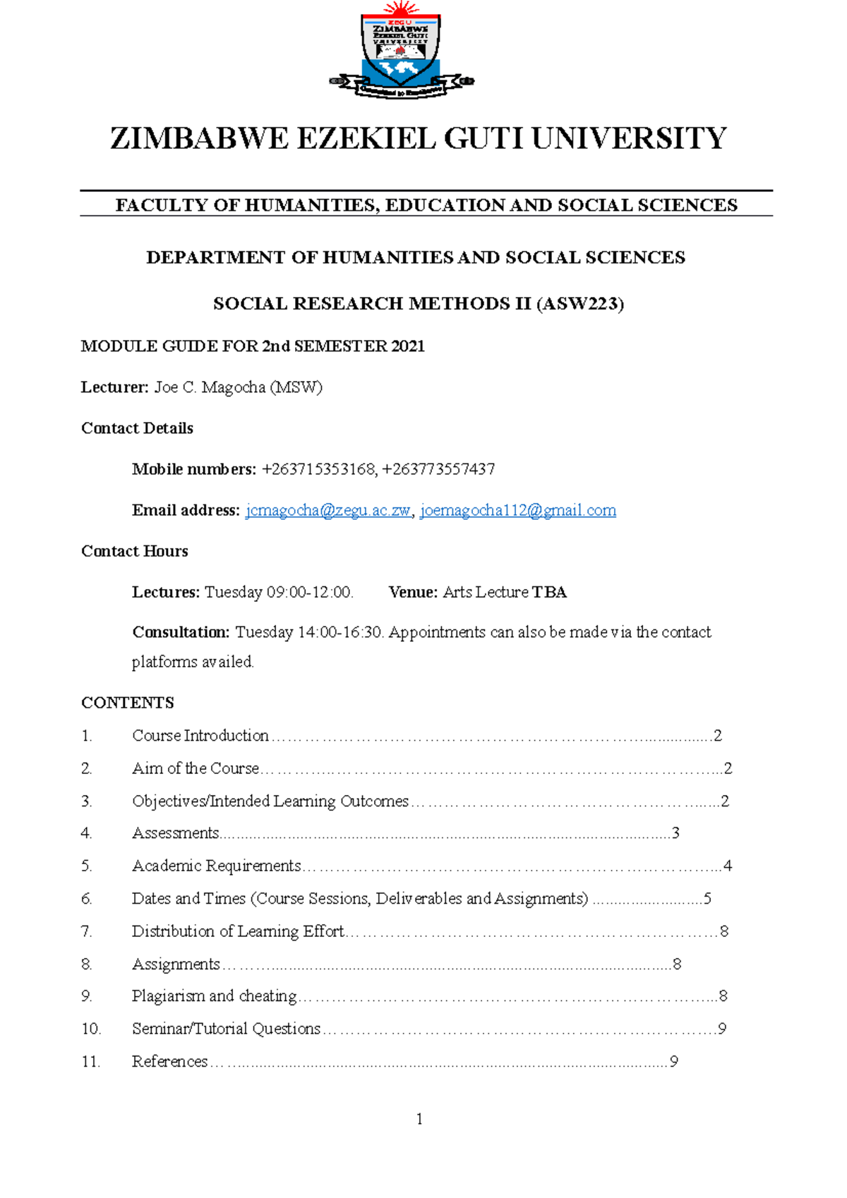 Module Guide for Social Research Methods II (ASW223) 2022-1 - Studocu