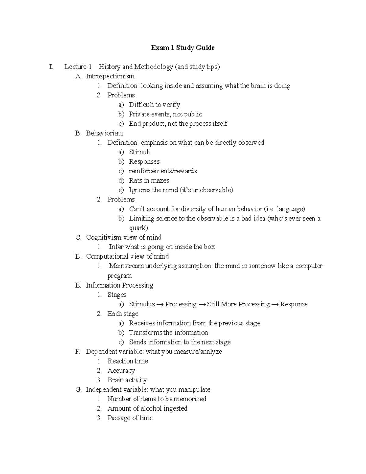 PSYCH 240 Exam 1 Comprehensive Study Guide and Key Concepts - Studocu