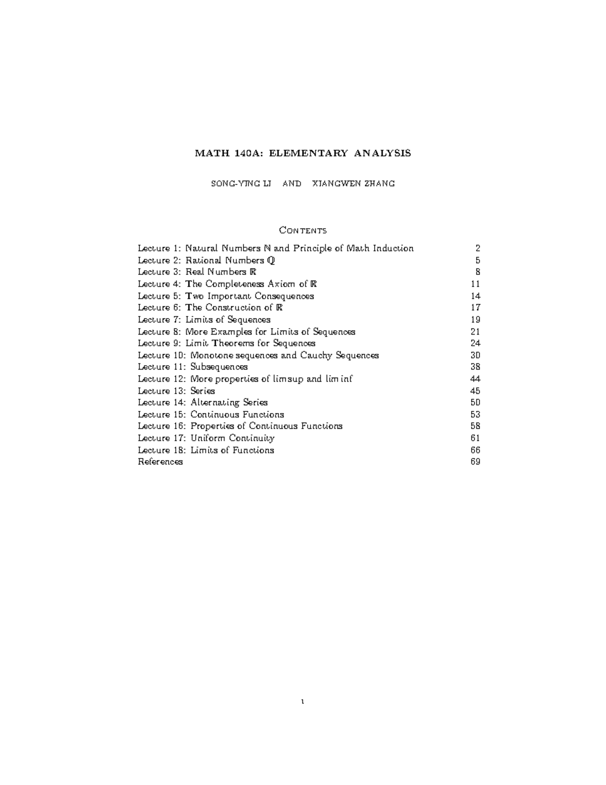 Math 140A: Comprehensive Lecture Notes and Key Concepts - Studocu
