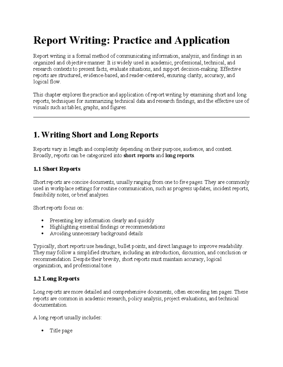 Report Writing Techniques: Practice & Application 20260107 - Studocu