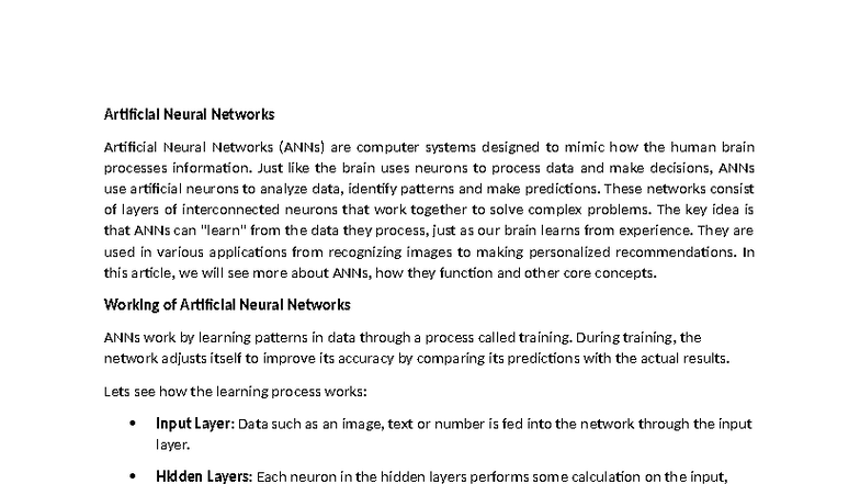 ANN-1: Understanding Artificial Neural Networks and Their Functionality ...