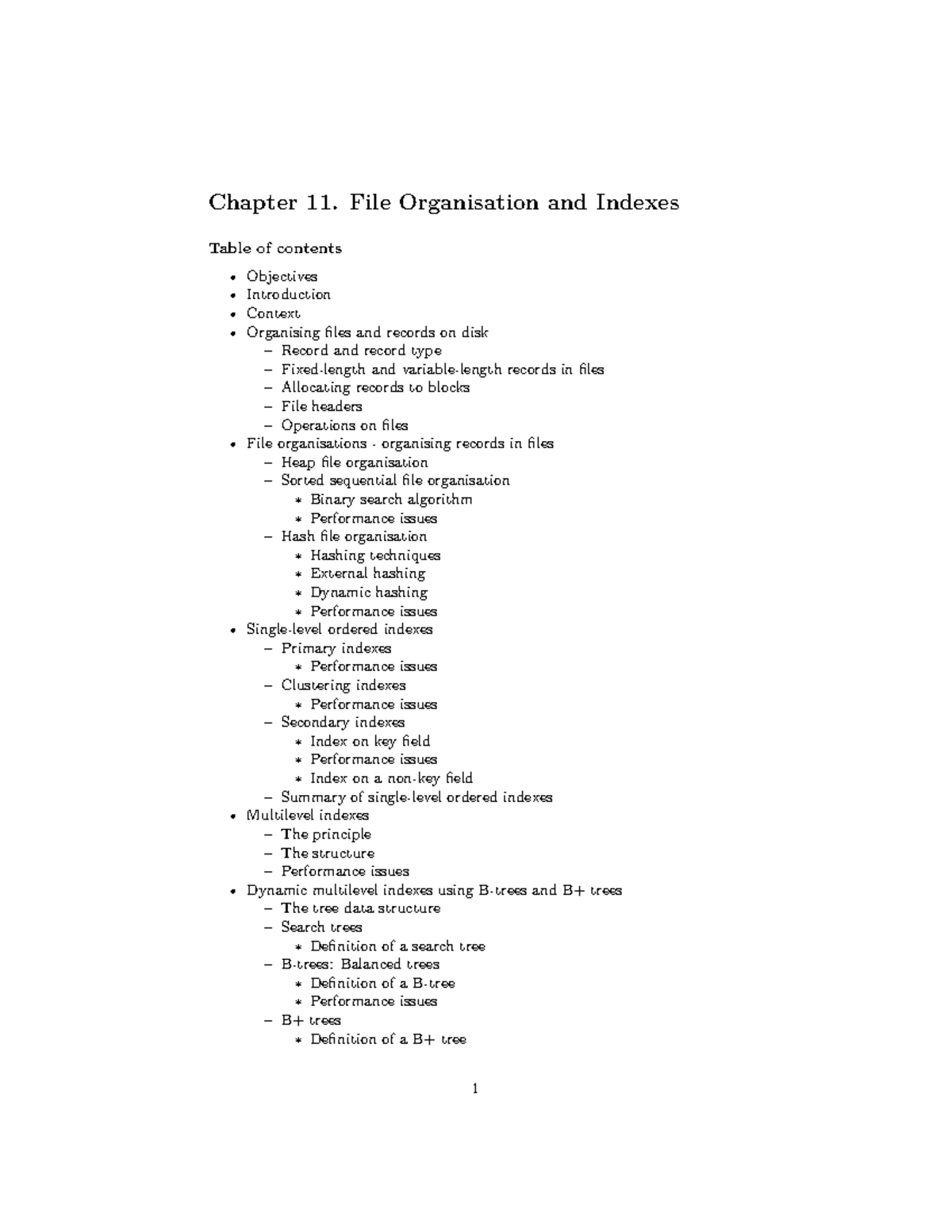 Chp11 - DBMS File Organisation & Indexing Notes - Studocu
