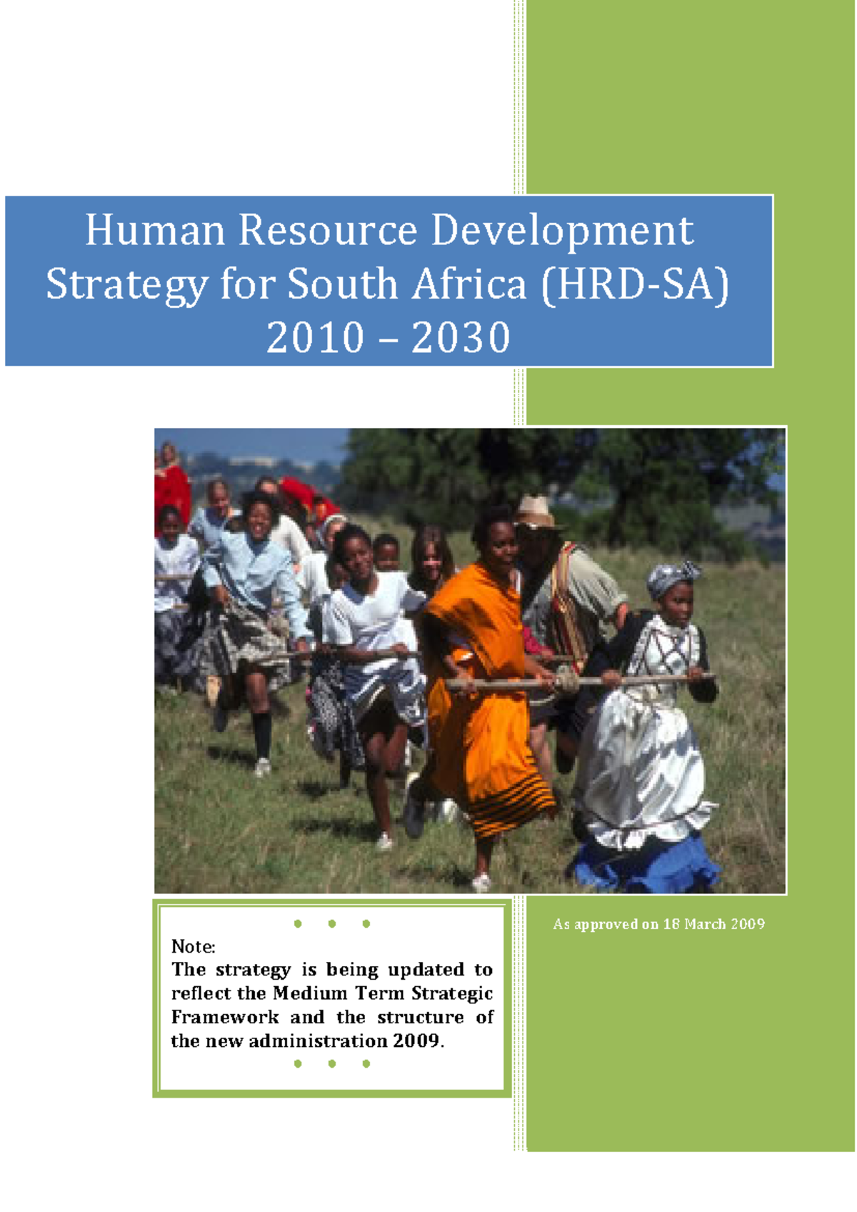 Lecture 4 Hrdsa paper - As approved on 18 March 2009 Human Resource ...