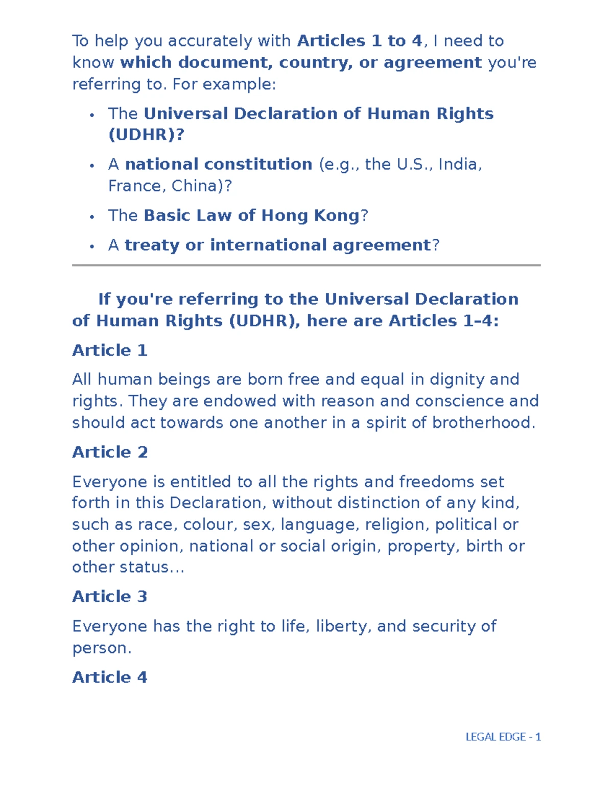 Constitutional Preamble Template & Example - LEGAL EDGE 1 - Studocu