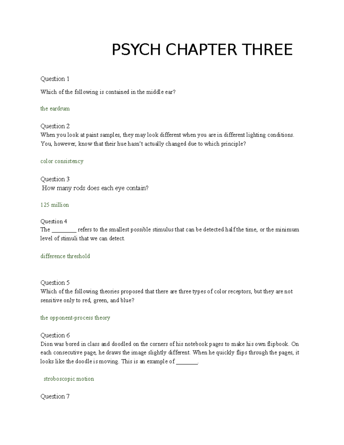 PSYCH CHAPTER 3 Study Guide & Key Questions - Studocu