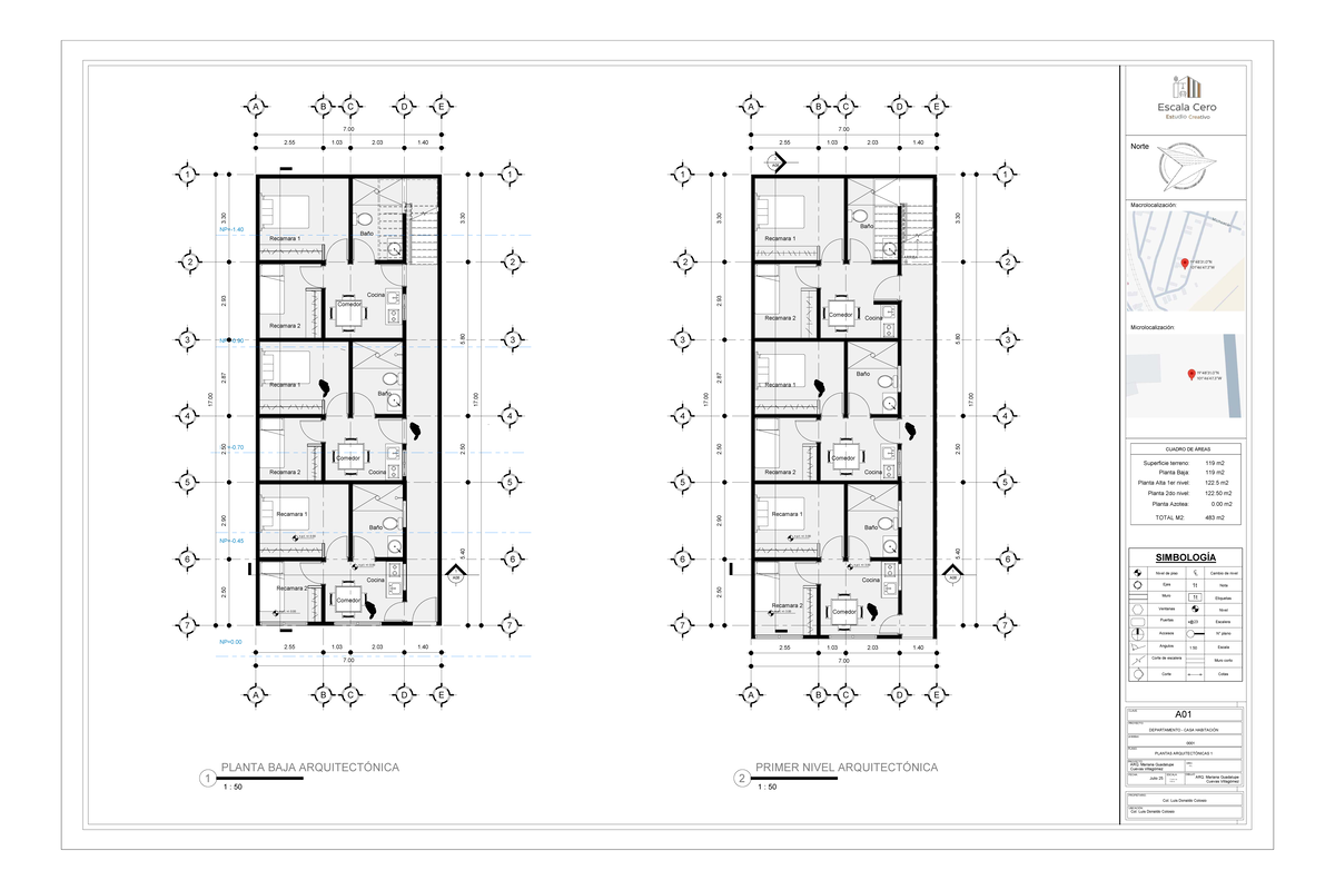 Departamentos - PLANO ARQUITECTÓNICO A08 1:50 - Studocu