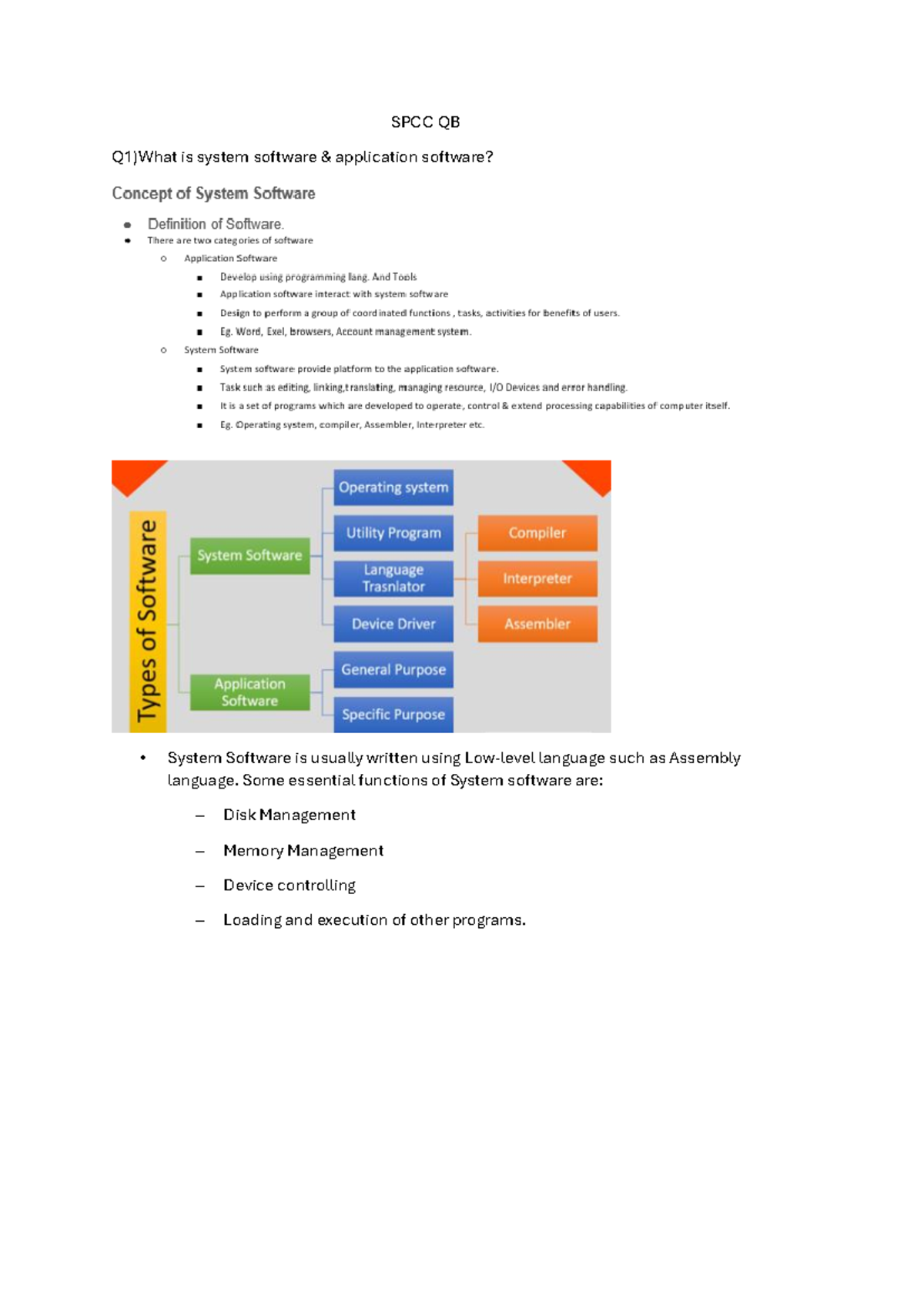 SPCC QB - System Software, Macros, and Assembly Language Overview - Studocu