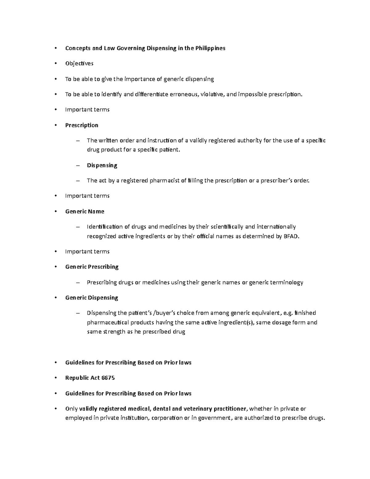 Guidelines on Dispensing and Prescribing Under Generics Act of 1988 ...