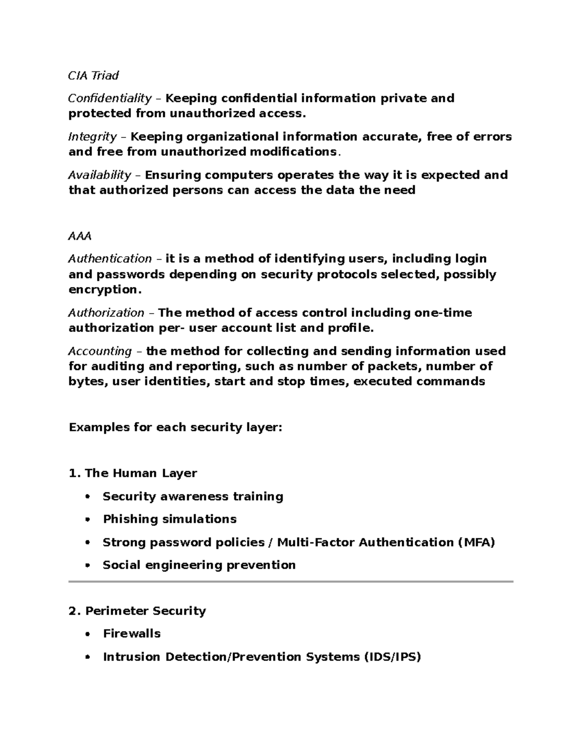 ISFT 101: Comprehensive Overview of the CIA Triad and Security Concepts ...