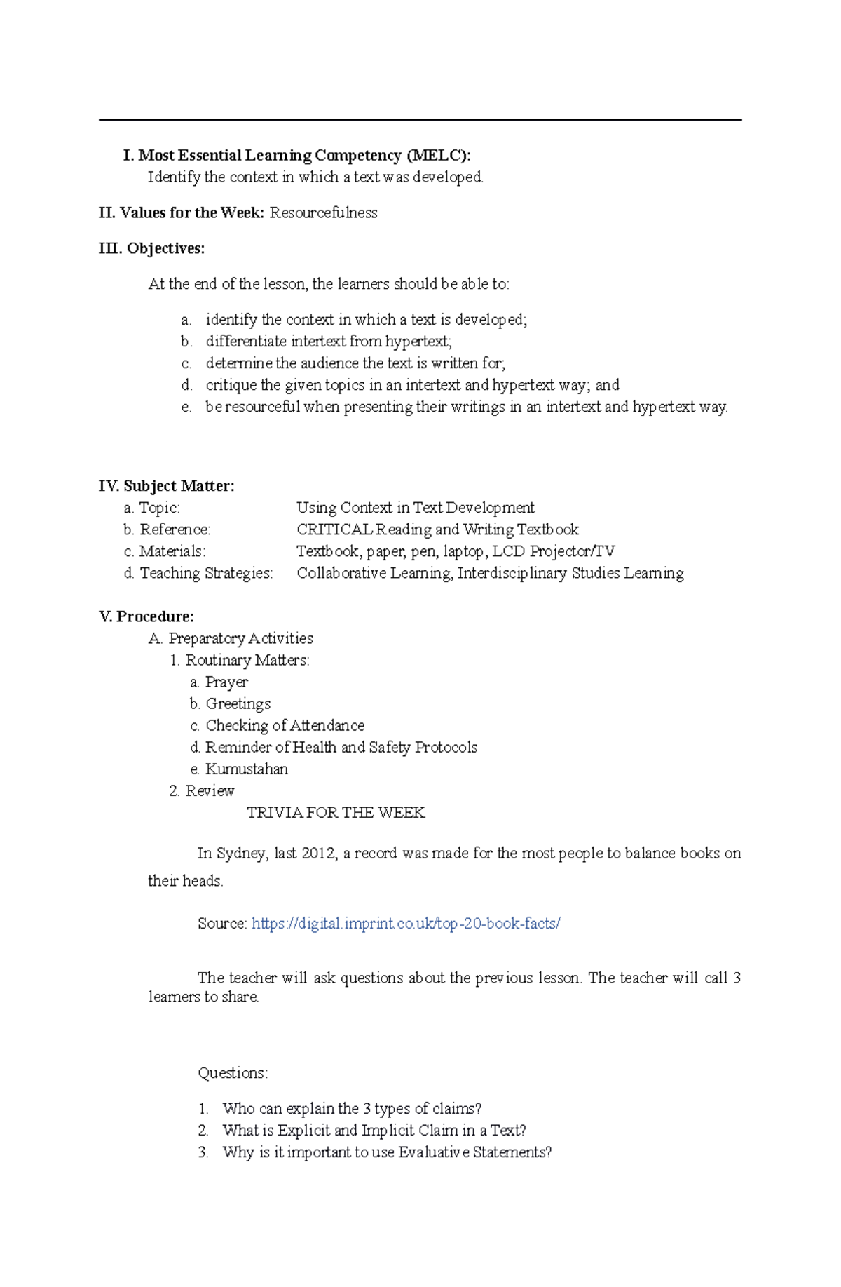 LP-WEEK6RW - Contextualizing Text Development for Effective Reading ...