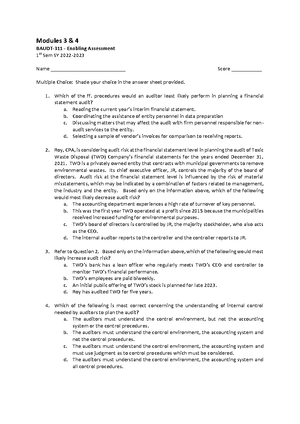 CHAPTER 6 REVIEW MATERIALS - Chapter 6 Study and Evaluation of Internal ...